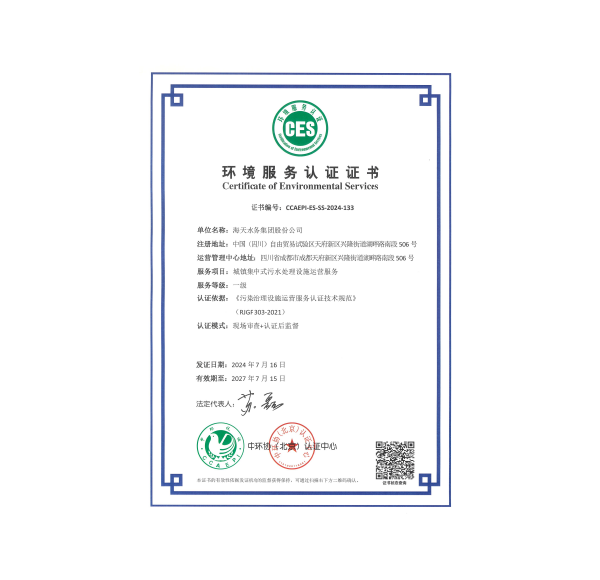 城镇集中式污水处置设施运营服务